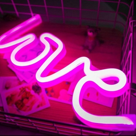 UO Neon Pink Love Sign Led Room Decoration Light